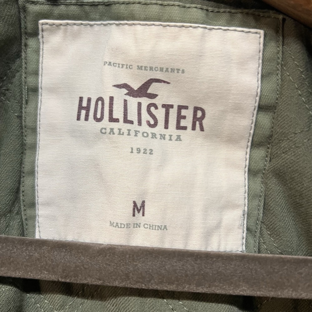 Y2K Hollister Olive Aztec Print Utility Jacket Women's Size Medium Buttons Cinch - Picture 9 of 9